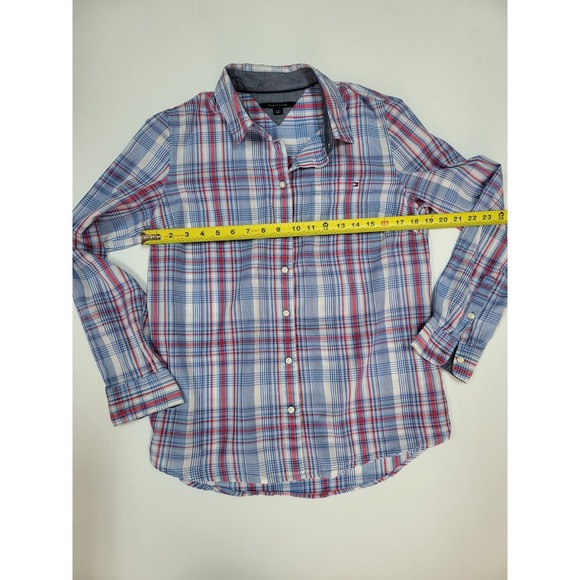 Tommy Hilfiger Plaid Button Down Shirt Classic Fit Long Sleeve Top Size L - Picture 9 of 9